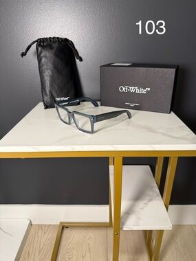 Off-White Grey Rectangular Acetate Eyeglasses